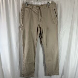 Duluth Trading Co Flex Ballroom Khakis Men's 36x32 Tan Khaki Trim Fit Flat Front